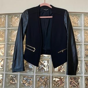 Gianna Bini Blazer with Leather Sleeves